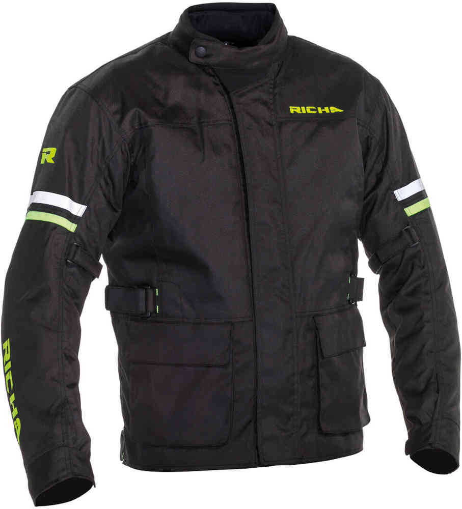 цена Длинная водонепроницаемая мотоциклетная текстильная куртка Buster Richa, черный желтый