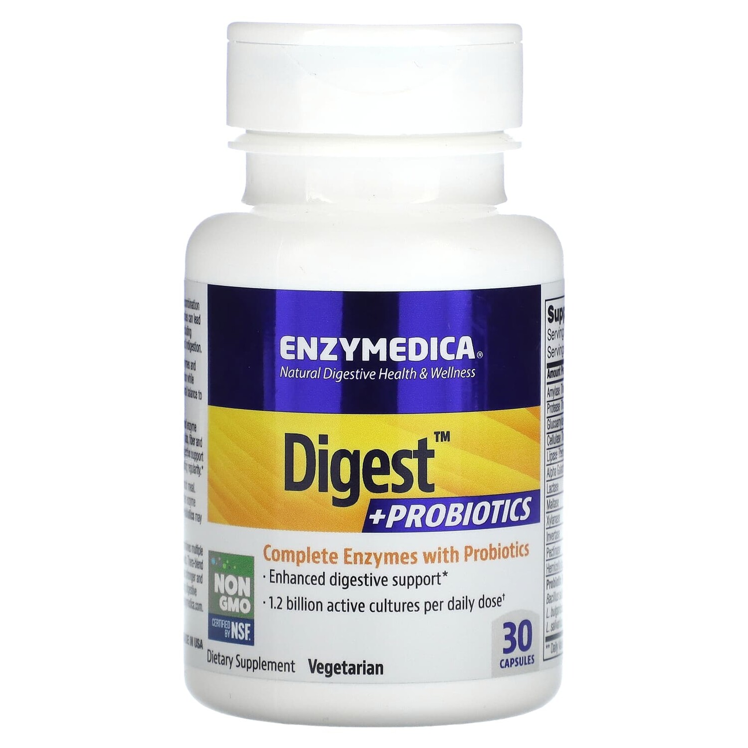

Digest + Probiotics`` 30 капсул, Enzymedica