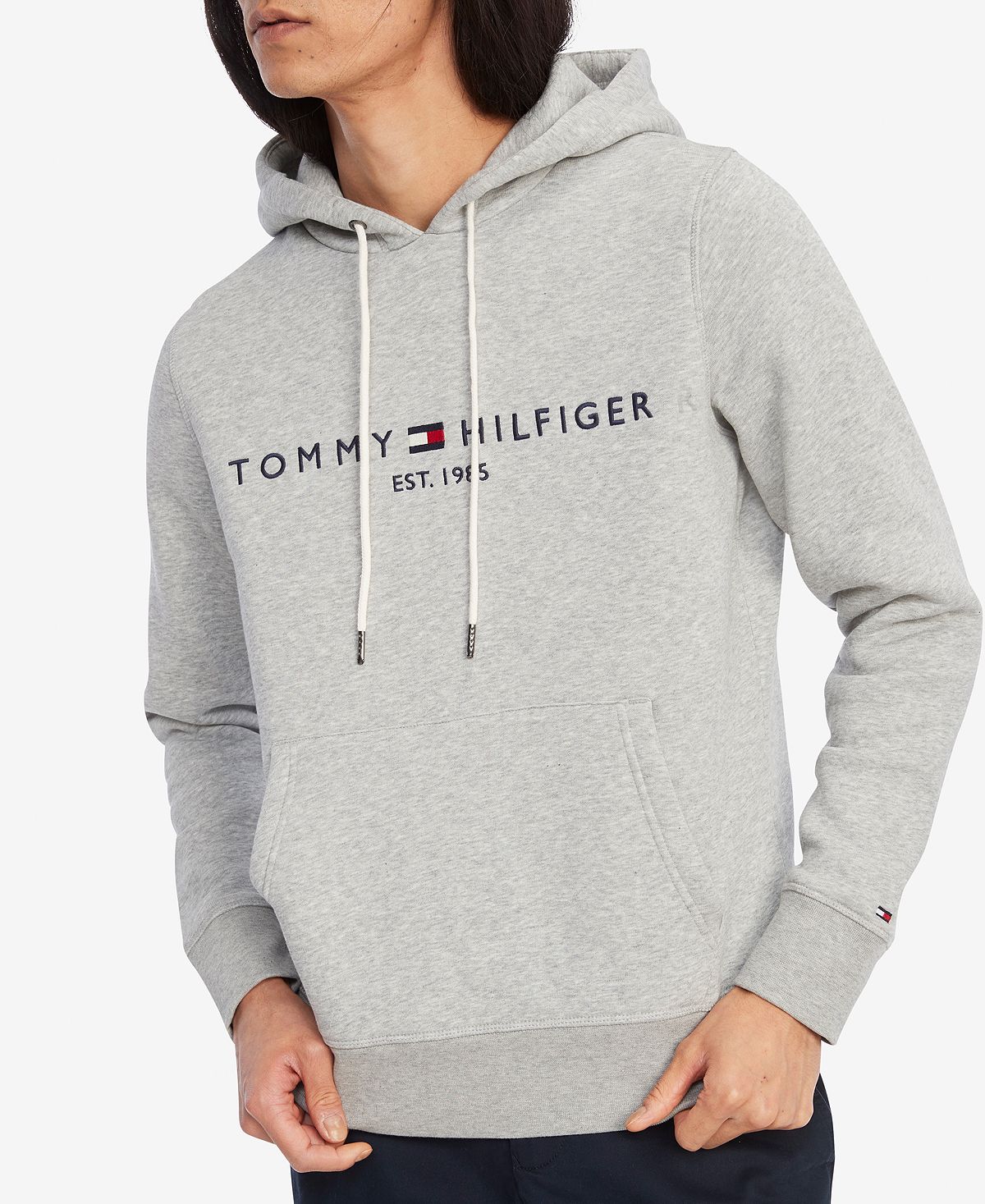 Мужская толстовка с вышитым логотипом Tommy Hilfiger флисовая толстовка tommy jeans tommy hilfiger сумеречный флот
