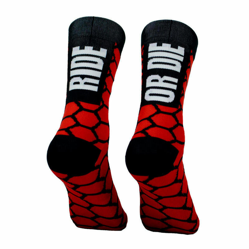 Спортивные носки для велоспорта унисекс Crazy Dog RIDE OR DIE, красные Perro Loco, цвет rojo