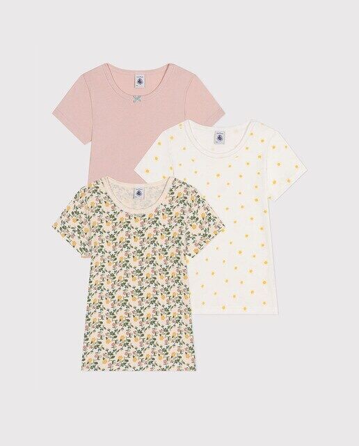 

Комплект из 3-х детских хлопковых футболок с короткими рукавами Petit Bateau, мультиколор