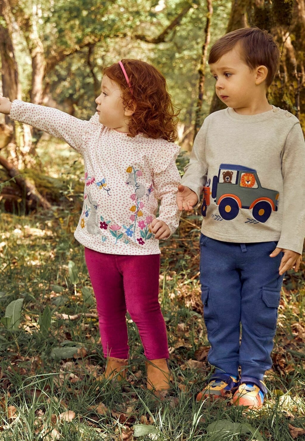 

Футболка с длинным рукавом Bunny & Mouse Applique JoJo Maman Bébé, цвет cream