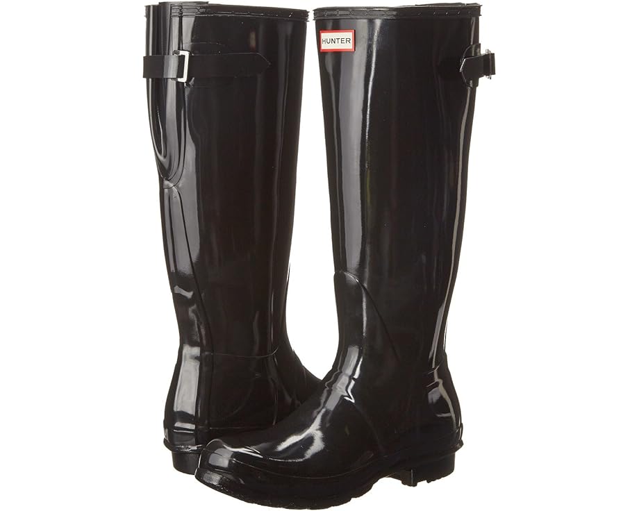 Ботинки Hunter Original Back Adjustable Gloss Rain, черный