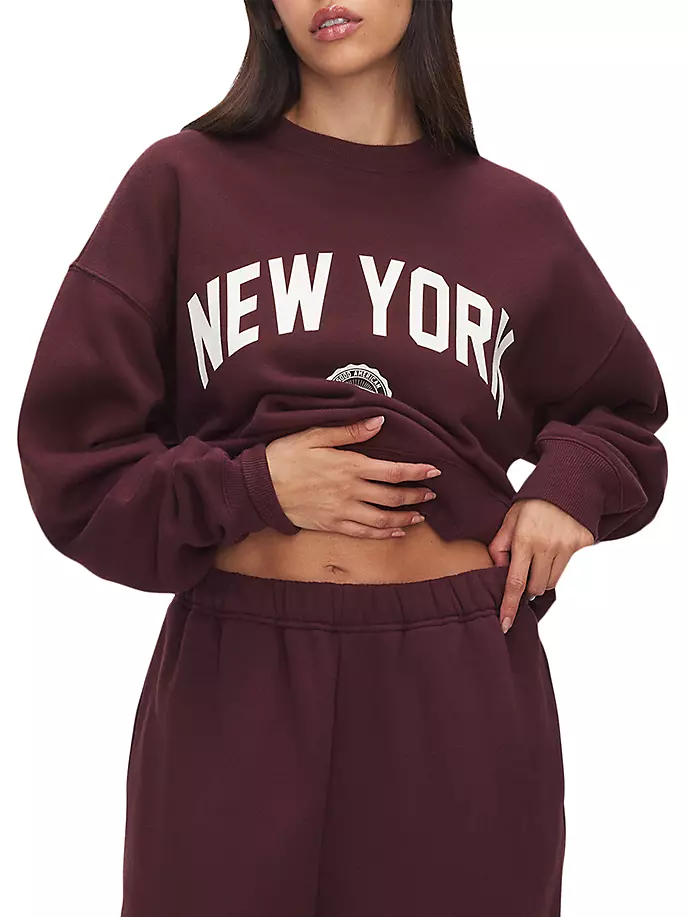 

Толстовка из матового флиса New York Good American, цвет malbec