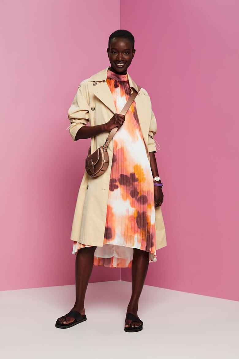 

Плиссированное платье Esprit, белый