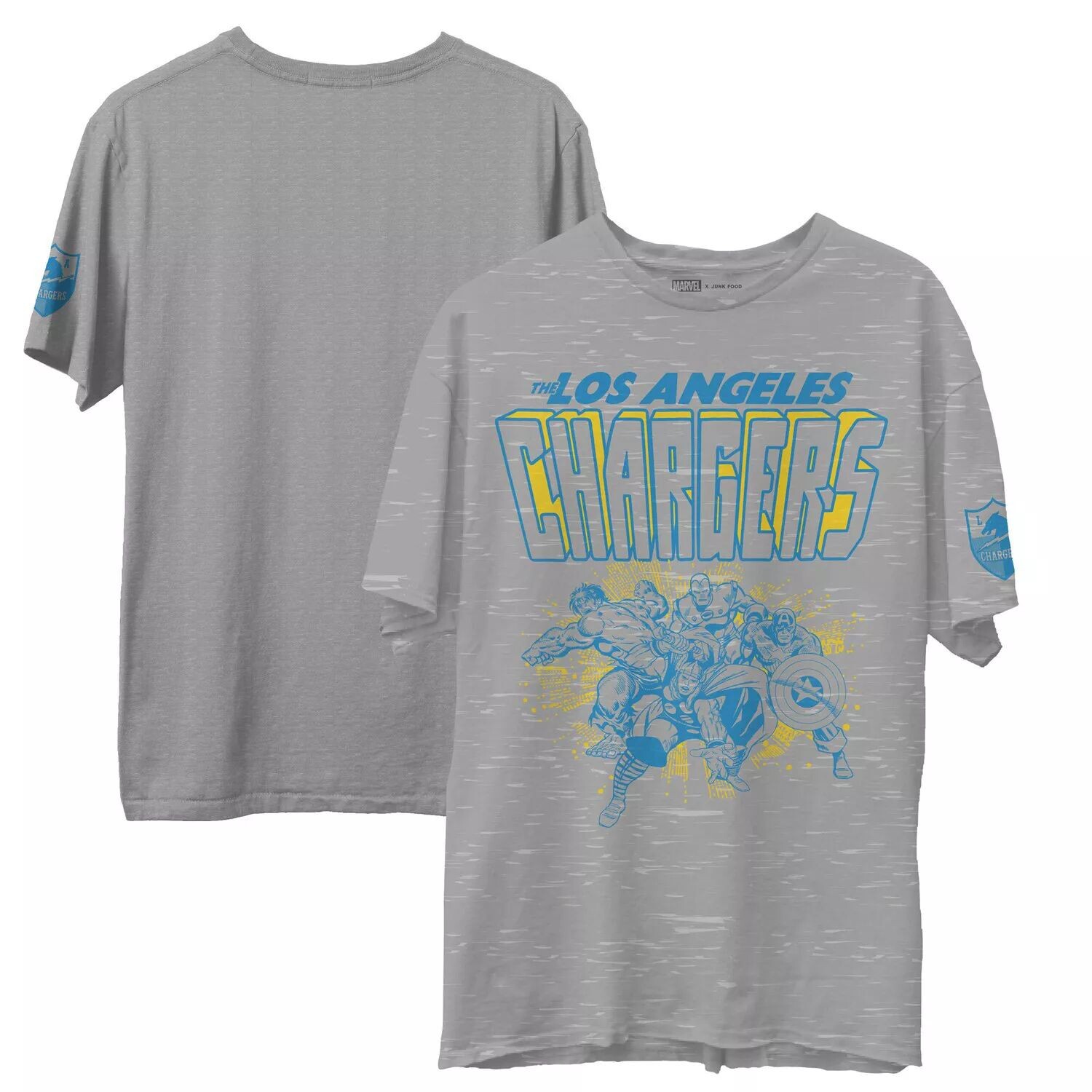 

Мужская серая футболка Junk Food Los Angeles Chargers Marvel, Серый