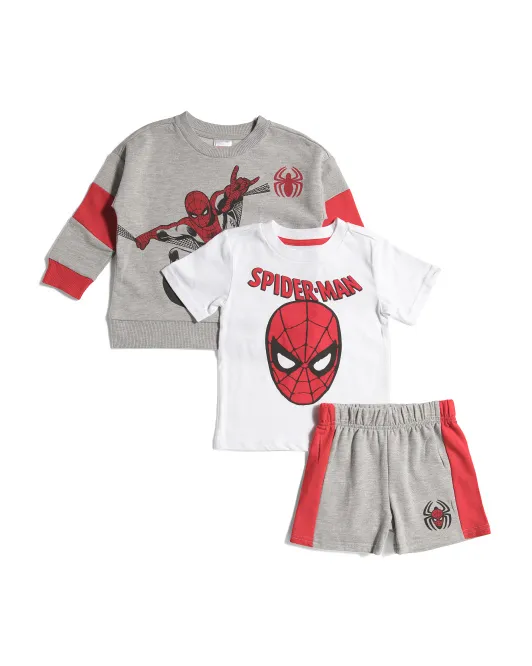 

Комплект шорт из 3 предметов для мальчиков-малышей Spiderman, красный