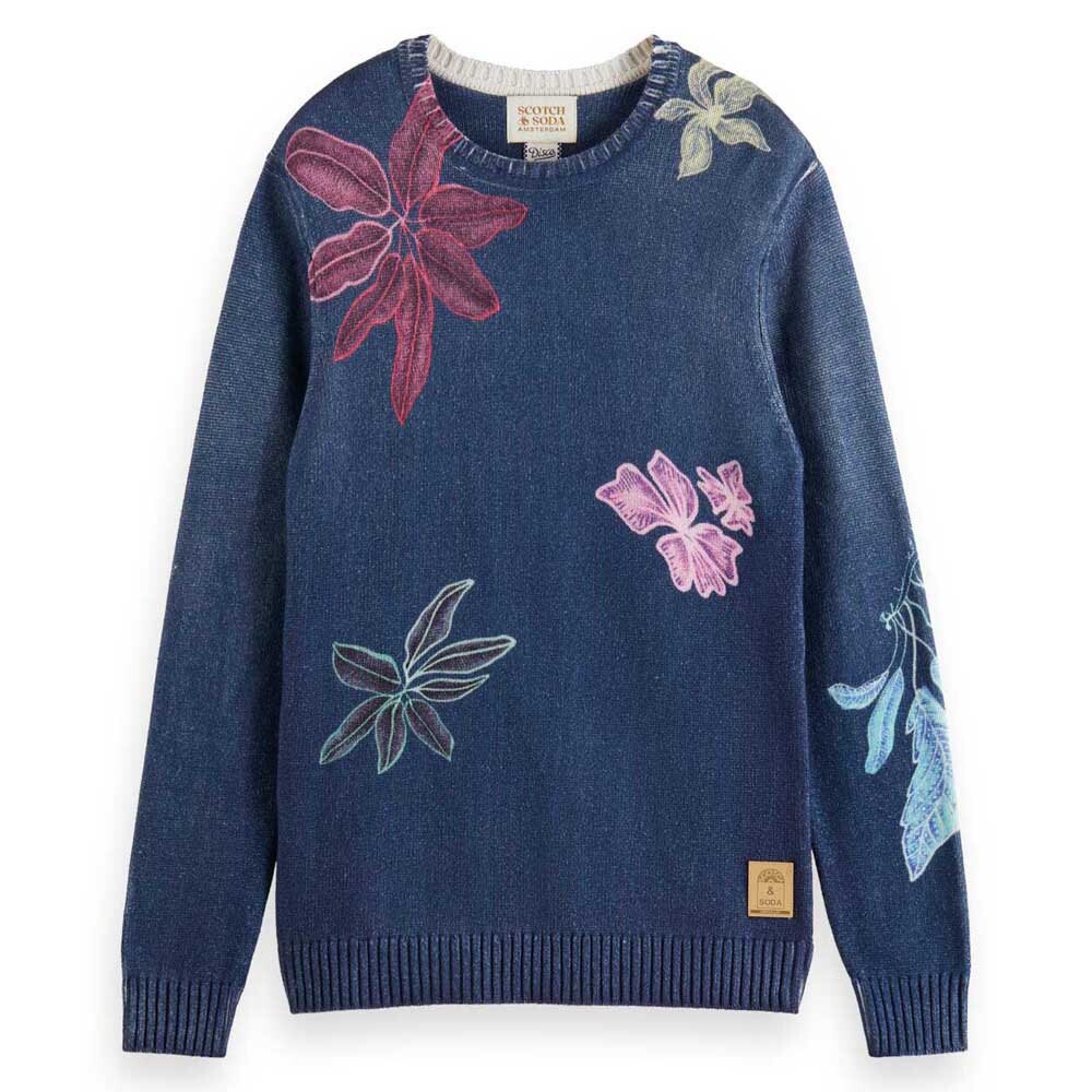 

Свитер Scotch & Soda Printed Crew Neck, синий