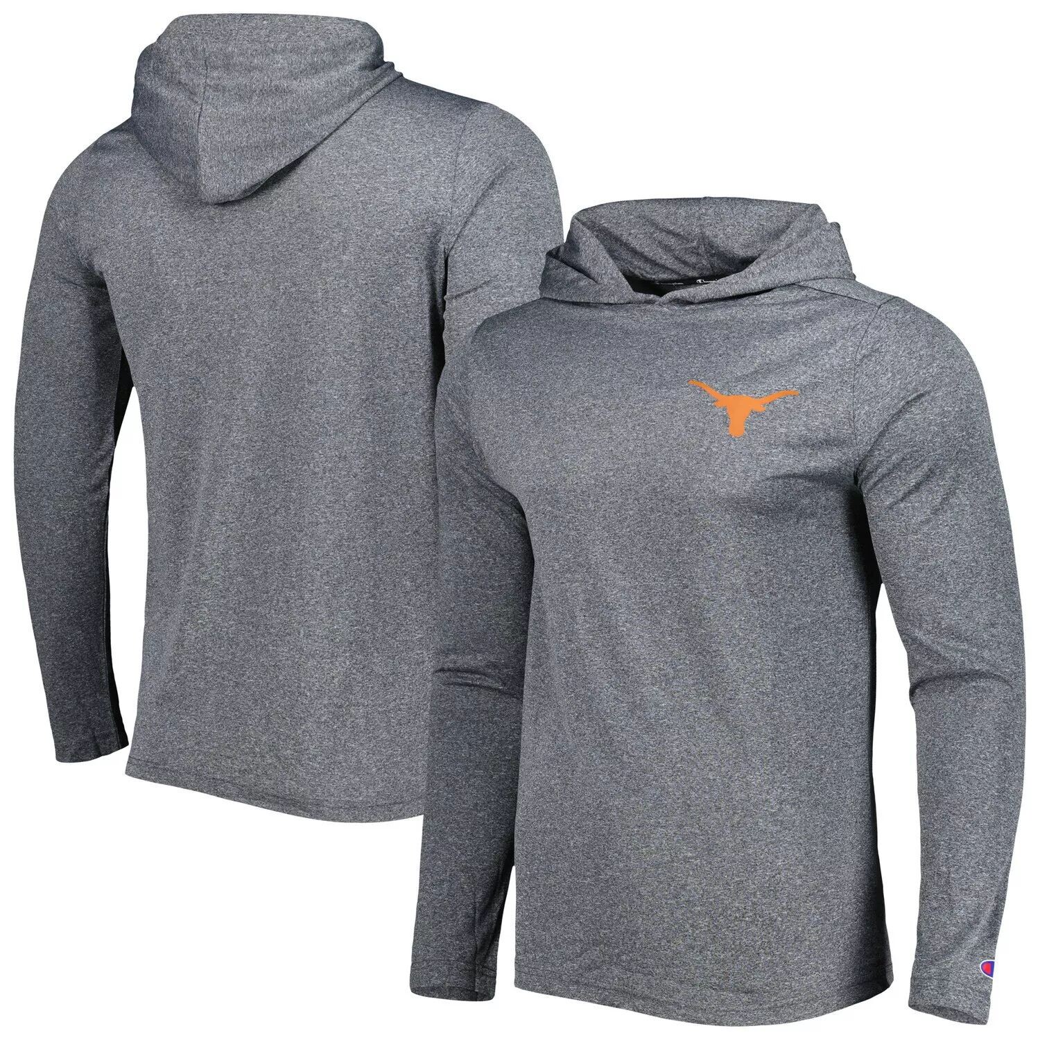 

Мужская футболка с капюшоном и длинными рукавами Champion Grey Texas Longhorns