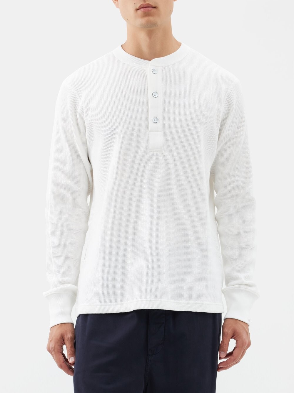 

Хлопковый топ henley вафельной вязки Rag & Bone, белый