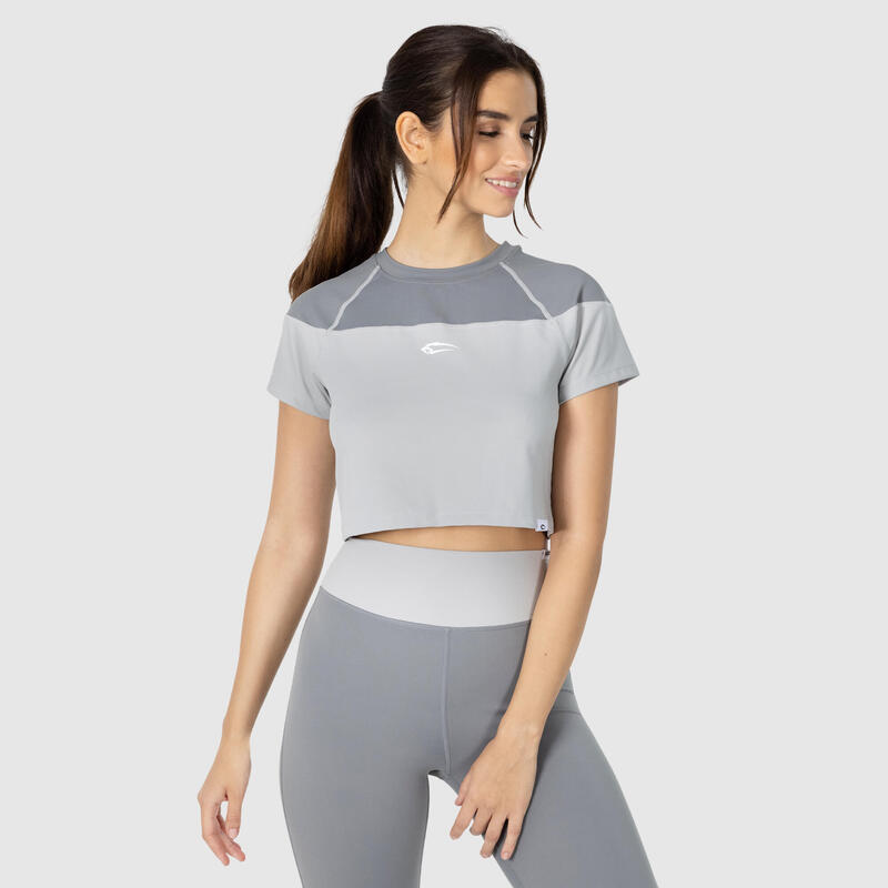 Женская укороченная футболка Advanced Chanda Grey для спорта и отдыха SMILODOX, цвет grau