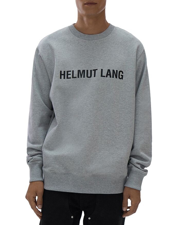 

Хлопковая толстовка с круглым вырезом и принтом логотипа Helmut Lang, Серый