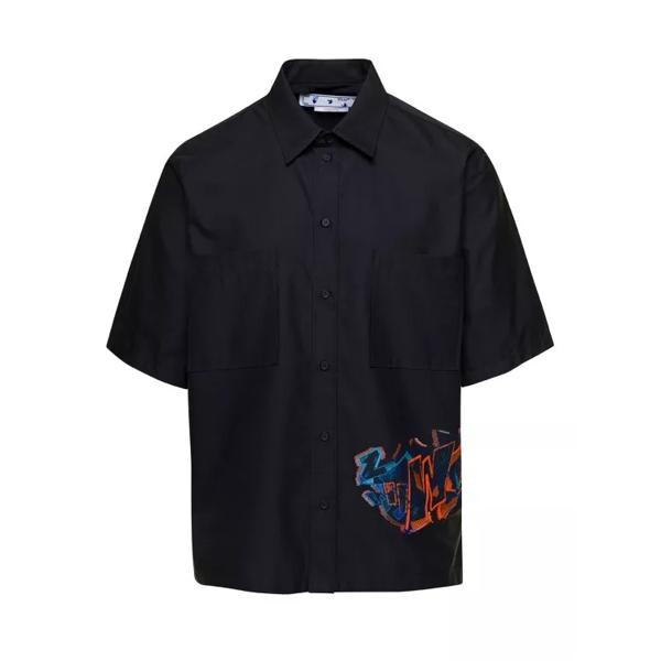 

Футболка short sleeved shirt with multicolor graffiti Off-White, черный