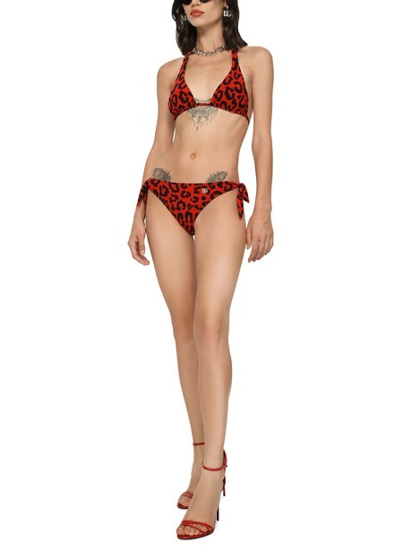 

Бикини с треугольными чашечками и леопардовым принтом Dolce & Gabbana