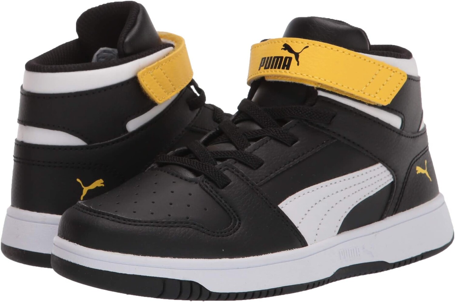 

Кроссовки Rebound Layup Synthetic Leather Hook and Loop PUMA, цвет Puma Black/Puma White/Dandelion, Черный, Кроссовки Rebound Layup Synthetic Leather Hook and Loop PUMA, цвет Puma Black/Puma White/Dandelion