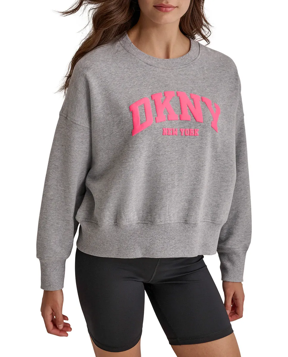 

Толстовка оверсайз с женским логотипом DKNY, серый