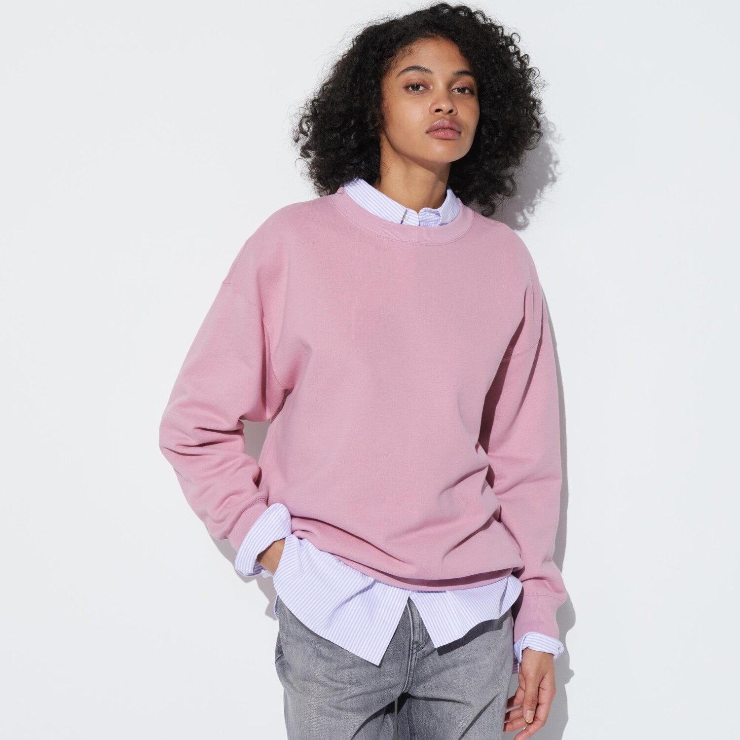 

Толстовка Uniqlo с круглым вырезом, розовый