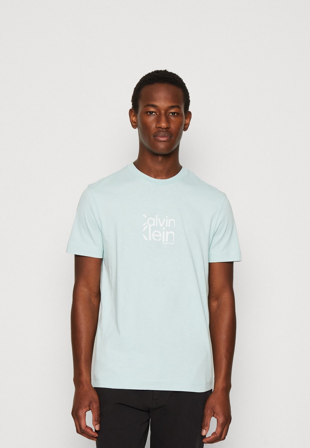 

Футболка с принтом Calvin Klein, серо-голубой, Синий
