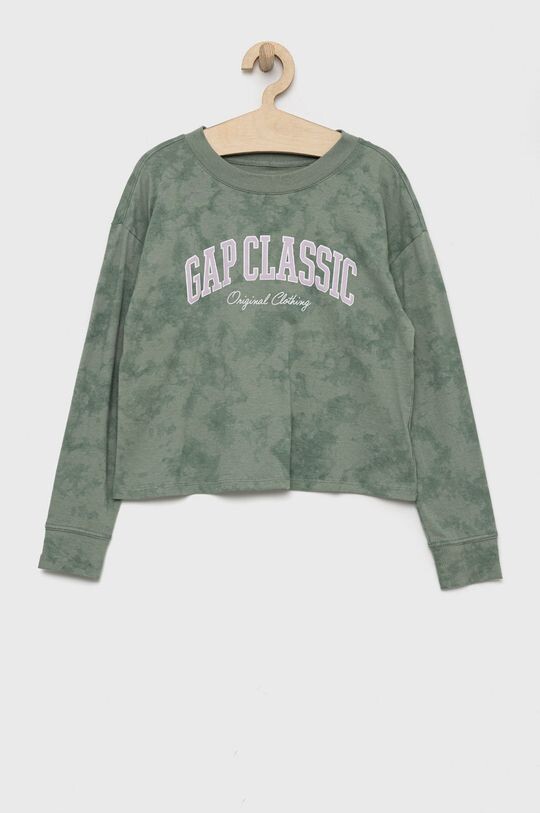 

Детская хлопковая футболка GAP с длинными рукавами, зеленый