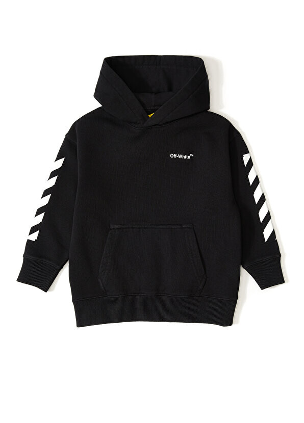 

Черная толстовка для мальчиков с капюшоном и логотипом Off-White