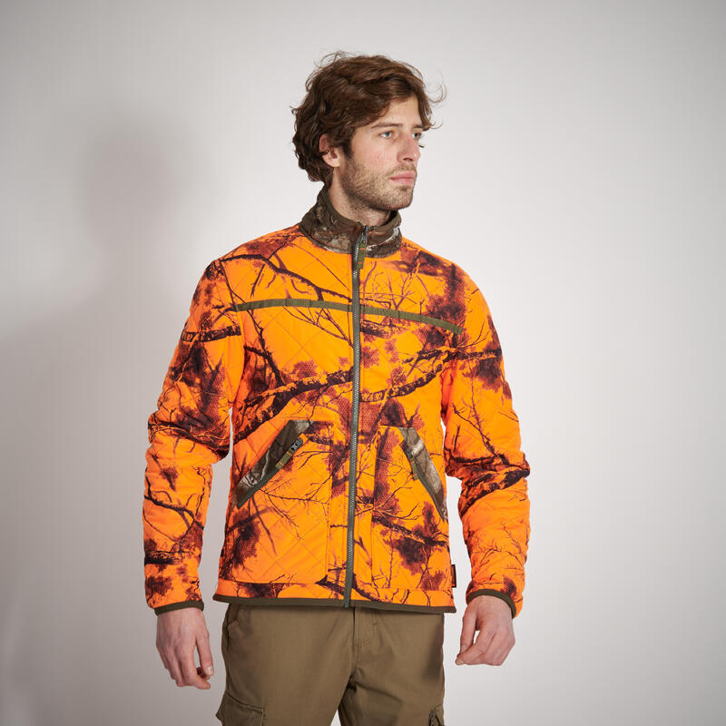 Двусторонняя охотничья куртка Treemetic, малошумный камуфляж/оранжевый SOLOGNAC, цвет braun