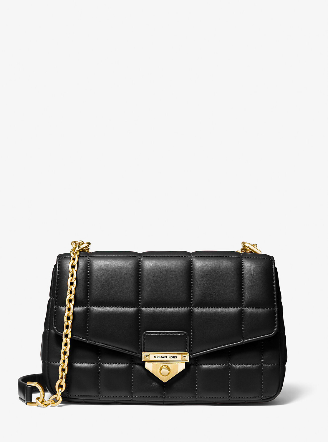 

Большая стеганая кожаная сумка через плечо Michael Kors, черный