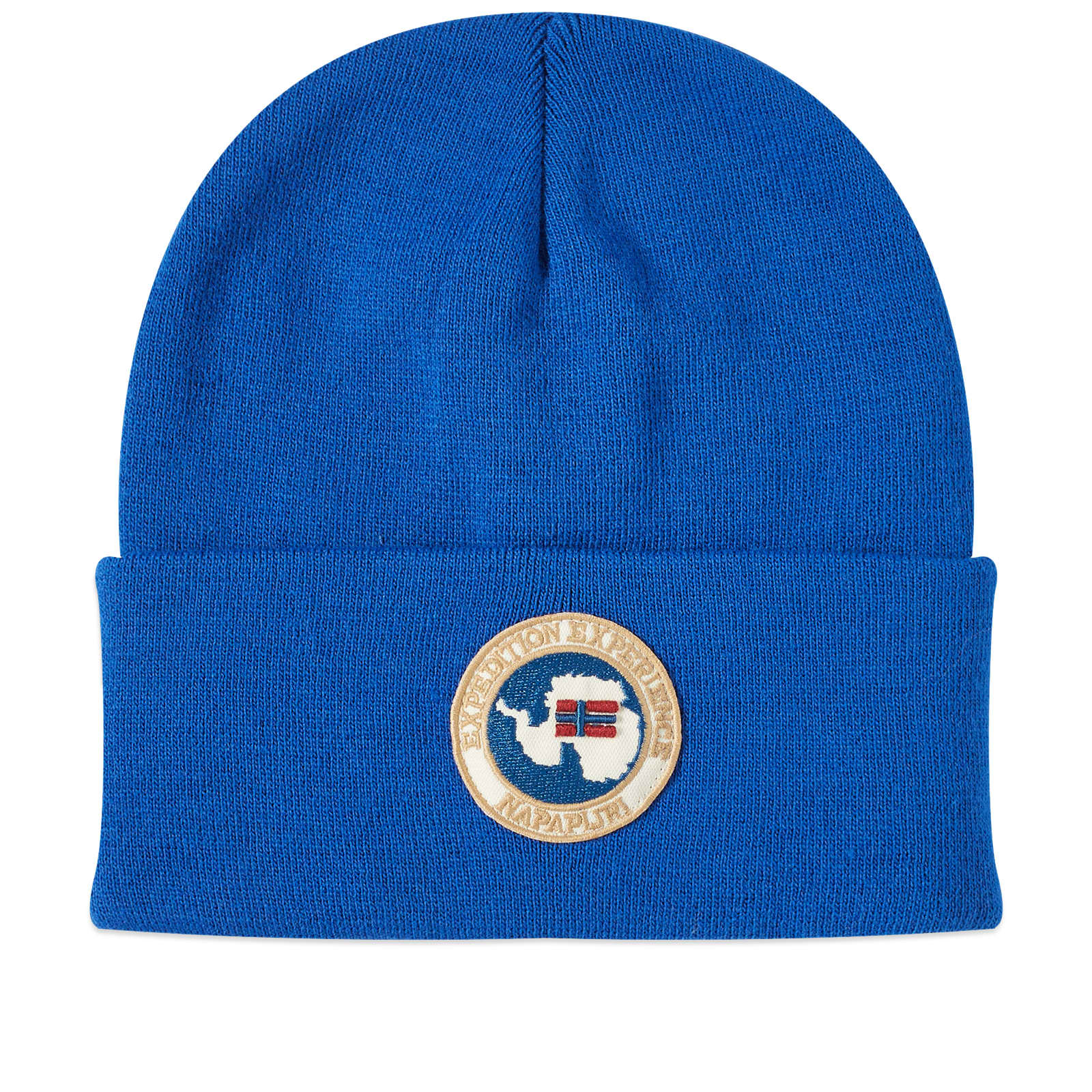 Шапка Napapijri Mountain Logo, цвет Blue Mazarin шапка бини napapijri размер onesize черный