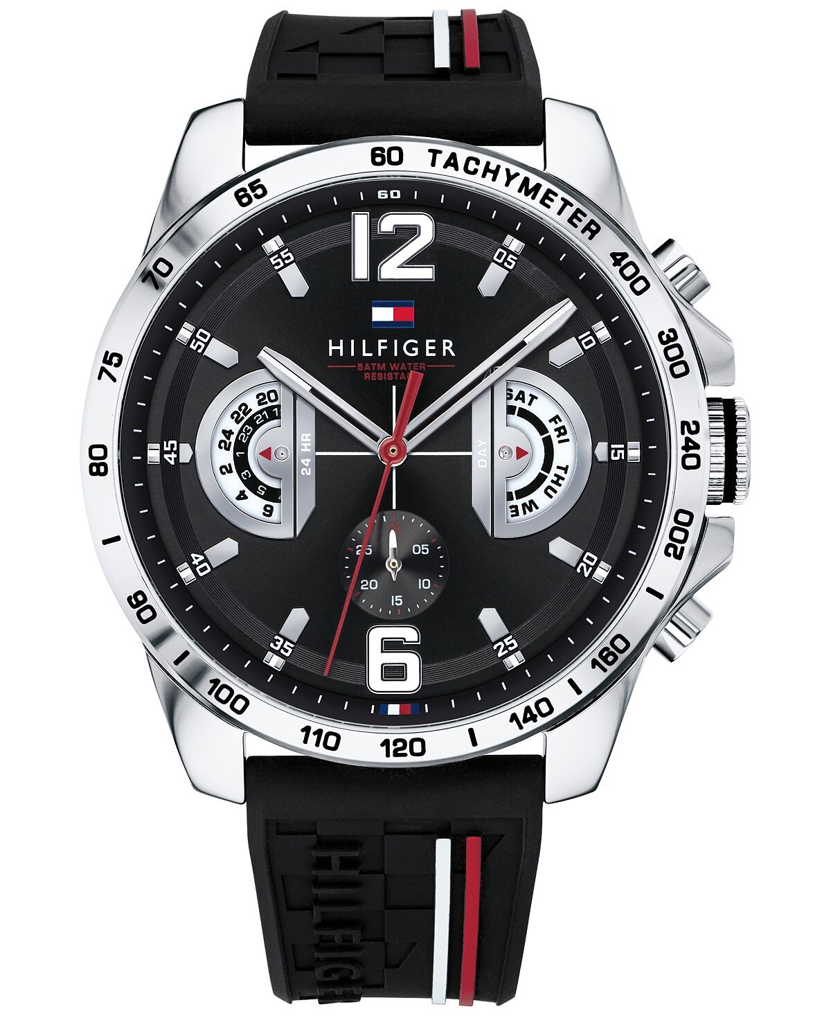 

Мужские часы с черным силиконовым ремешком 46 мм Tommy Hilfiger