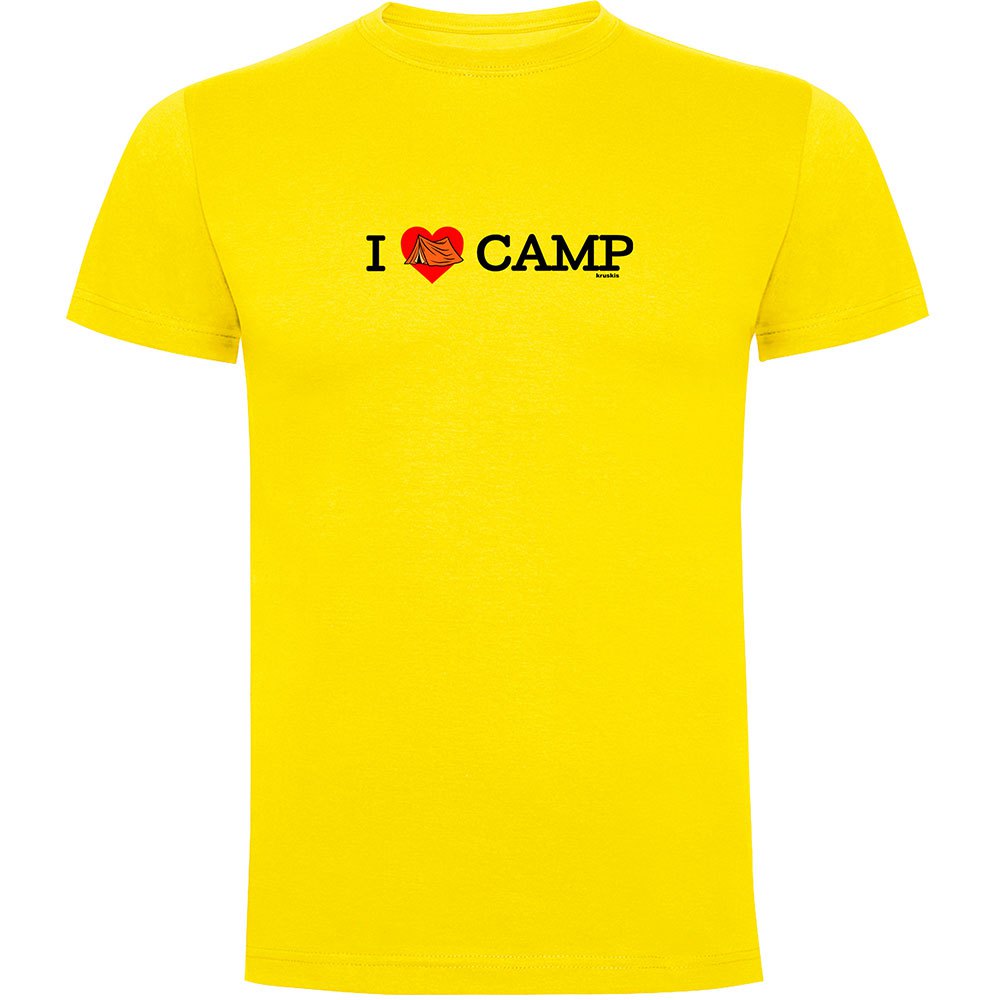 Футболка с коротким рукавом Kruskis I Love Camp, желтый футболка унисекс с надписью i love my hot girl 100% хлопок с коротким рукавом