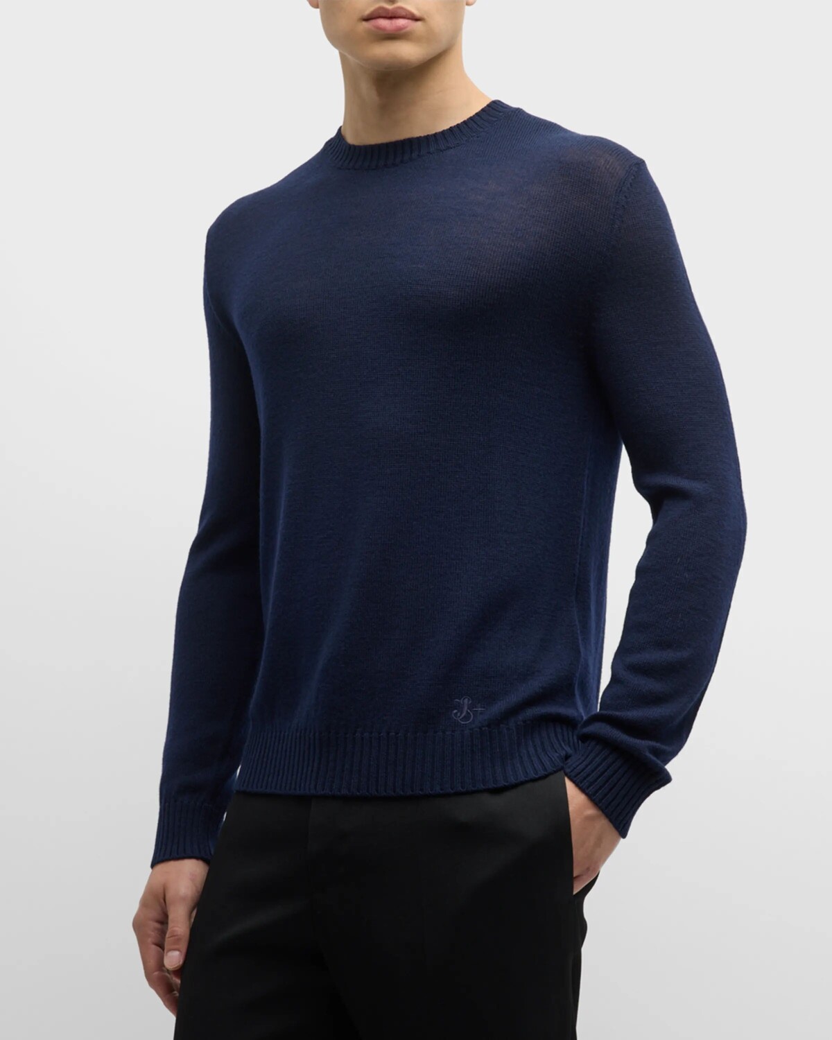 

Мужской шерстяной свитер свободной вязки Jil Sander, цвет Dark Blue
