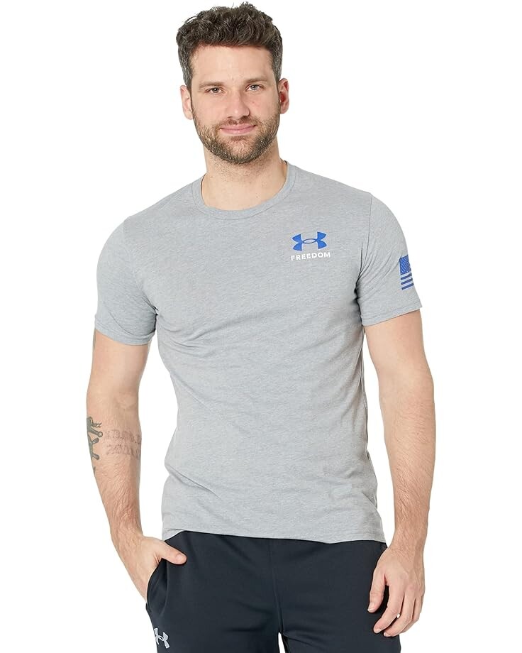 

Футболка Under Armour New Freedom Banner, цвет Steel Light Heather/Royal