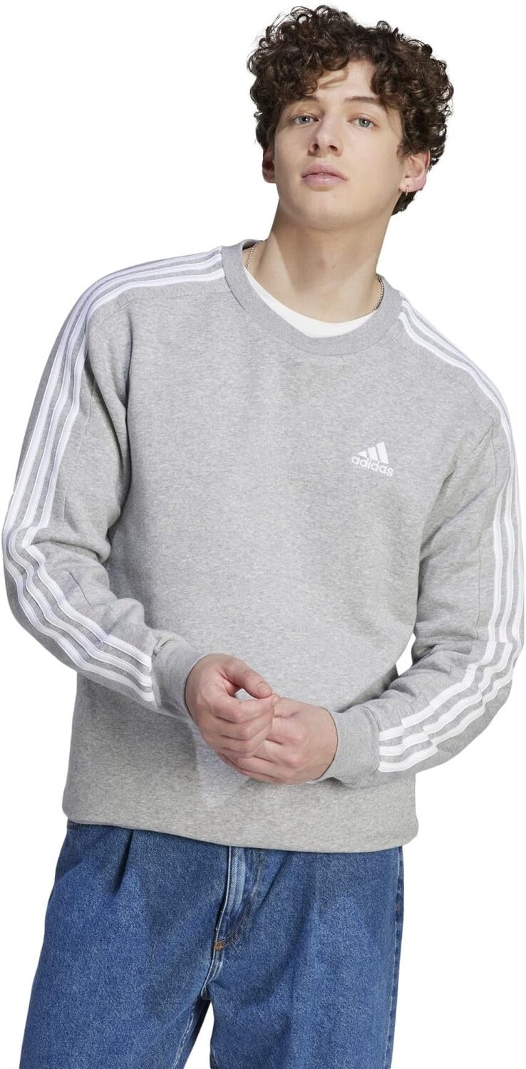 

Толстовка Essentials Fleece 3-Stripes Sweatshirt adidas, цвет Medium Grey Heather