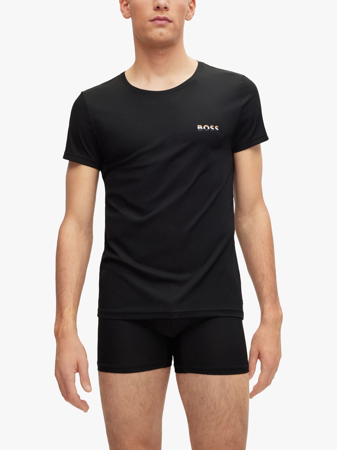 

HUGO BOSS Slim Fit Underwear Футболка с логотипом, черная, Черный