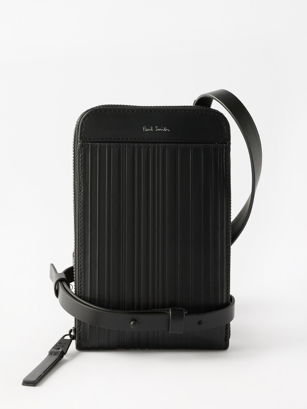 

Сумка через плечо из микрокожи shadow stripe Paul Smith, черный