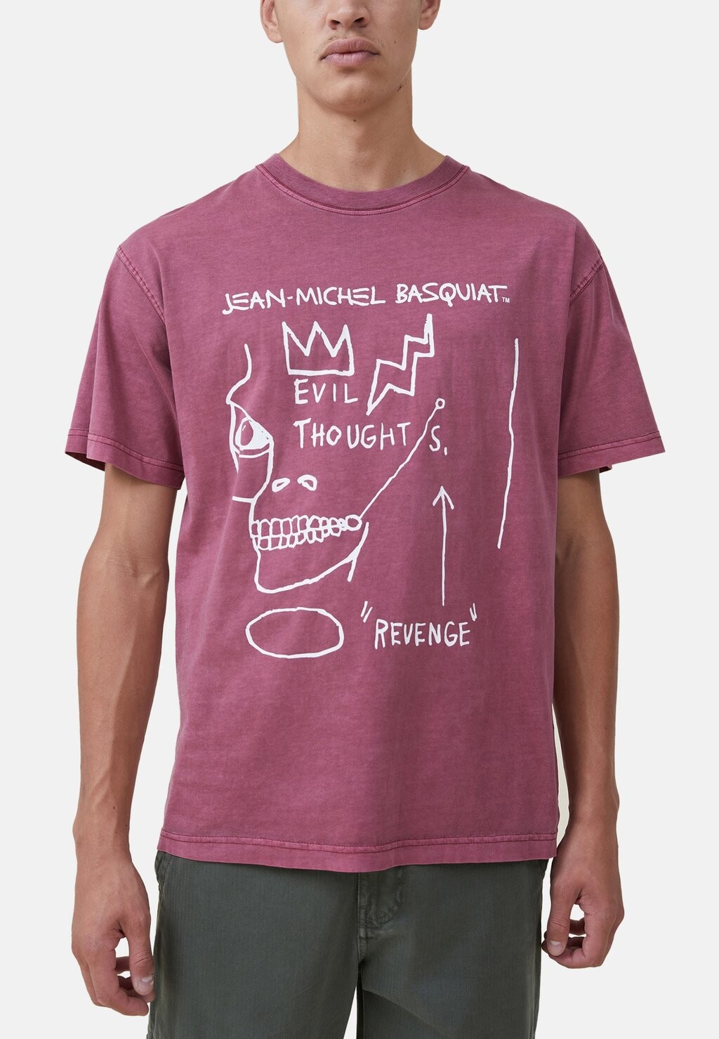 

Футболка с принтом BASQUIAT LOOSE FIT Cotton On, цвет burgundy