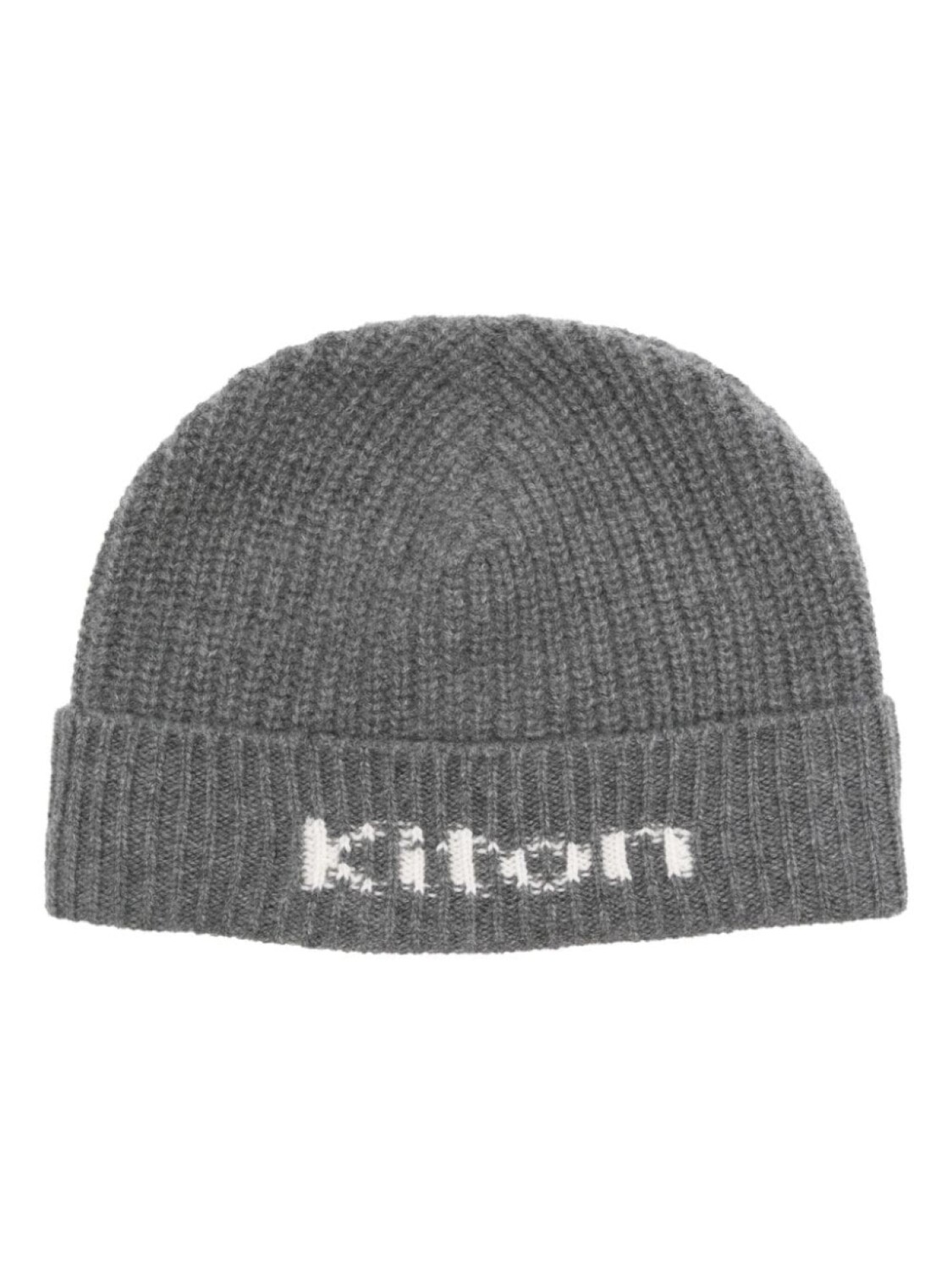 

Шапка-бини Kiton с логотипом интарсии, серый