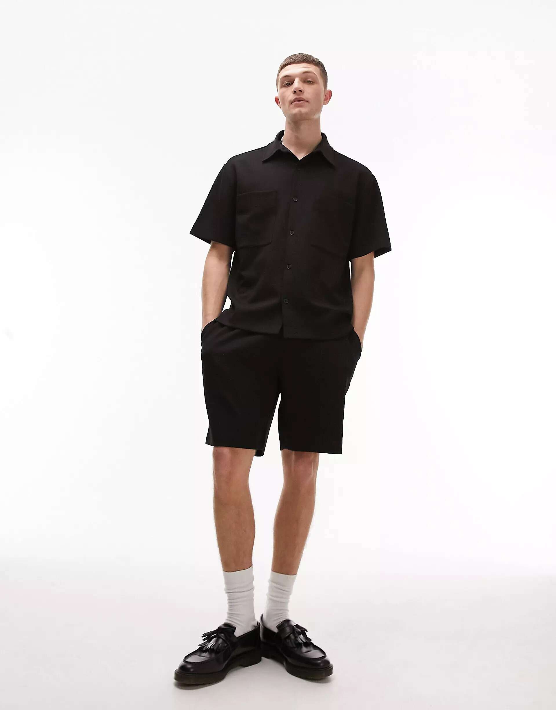 Черные шорты из модала премиум-класса Topman футболка оверсайз премиум класса topman из модала цвета хаки
