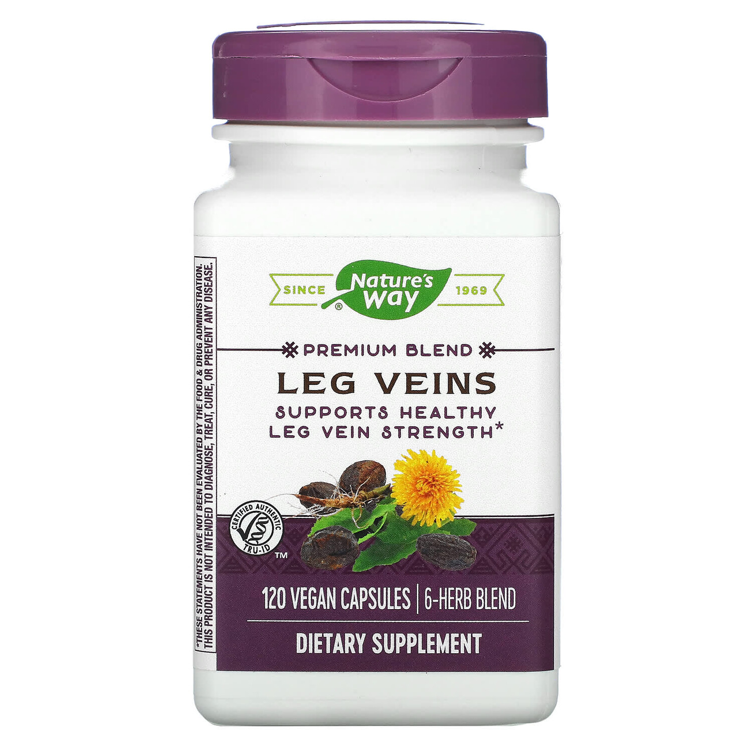 

Leg Veins, смесь премиального качества, 120 веганских капсул, Nature's Way