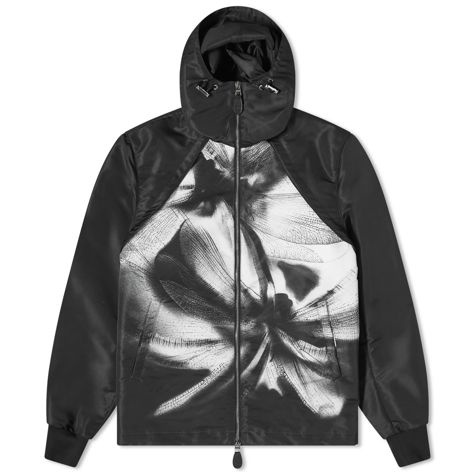 

Куртка Alexander Mcqueen Shadow Dragonfly Windbreaker, цвет Black White