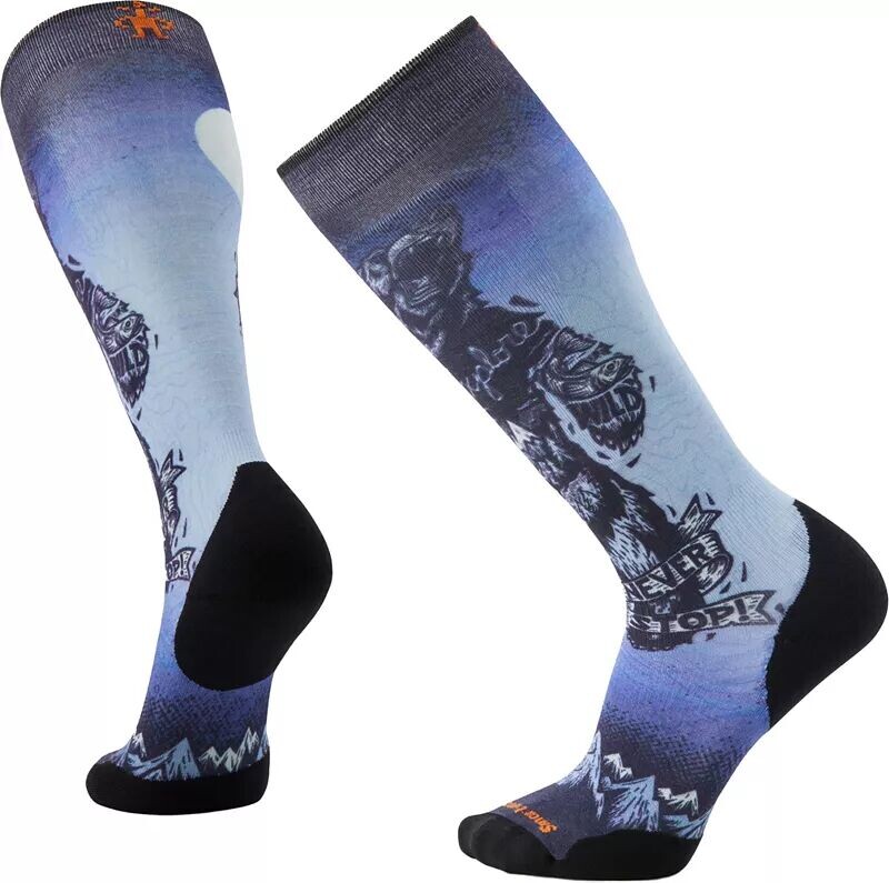 

Мужская лыжная подушка Smartwool Always Explore с принтом поверх носков до икры, мультиколор