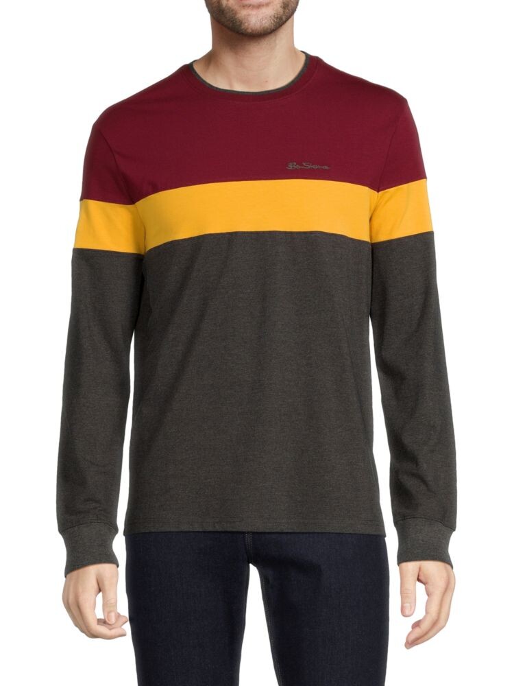 

Футболка с длинными рукавами и цветными блоками Ben Sherman, цвет Charcoal