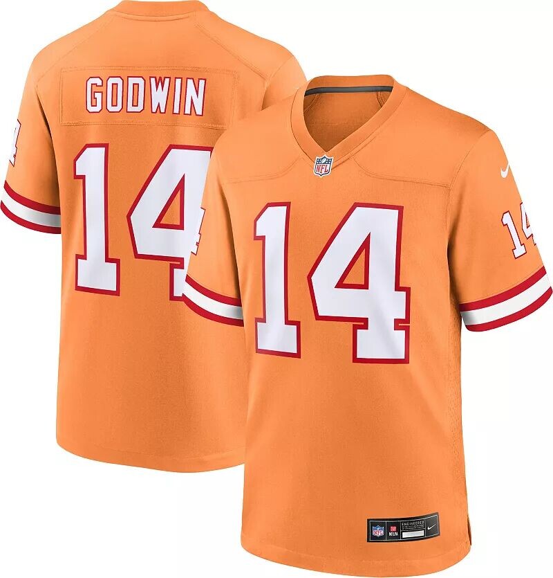 

Мужская футболка Nike Tampa Bay Buccaneers Chris Godwin # 14 альтернативного оранжевого цвета