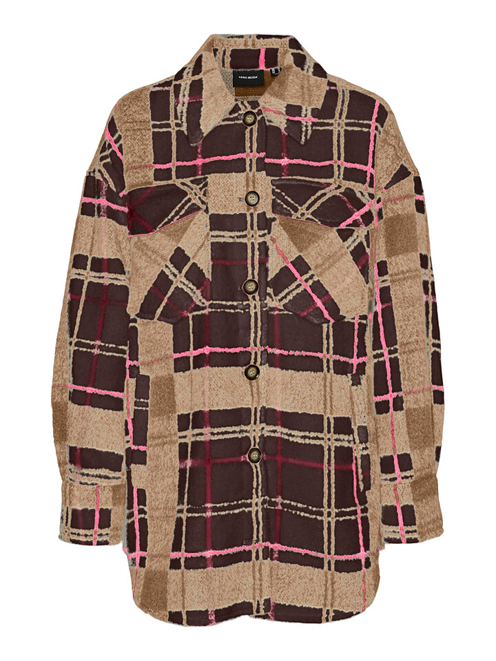 

Куртка Vero Moda Hemdjacke Leslie, цвет Dunkelbraun/Rosa