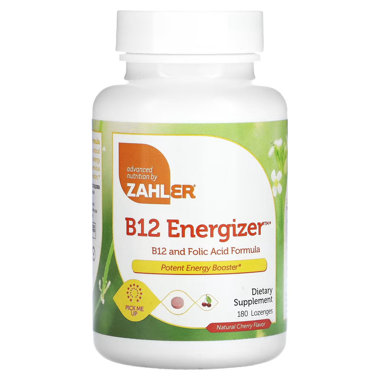 Витамин B12 и формула фолиевой кислоты Zahler B12 Energizer с натуральной вишней, 180 пастилок комплекс железа zahler 100 капсул