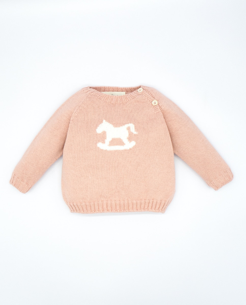 Розовый хлопковый свитер для девочки Fina Ejerique, розовый
