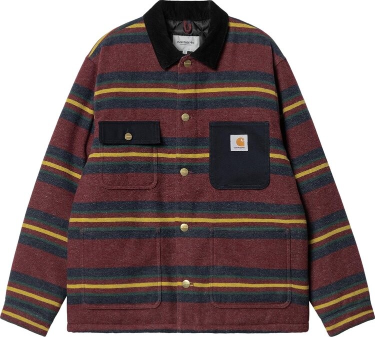 

Куртка Carhartt WIP Oregon 'Starco Stripe/Bordeaux', красный