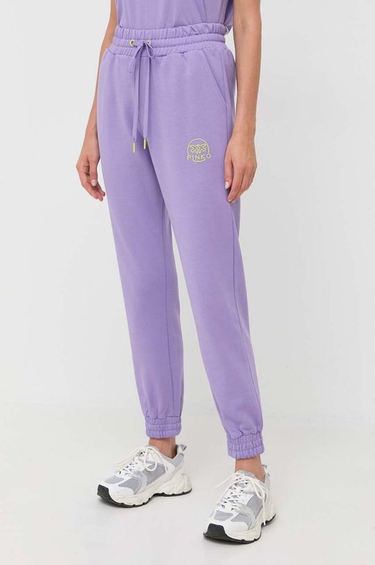 Спортивные брюки из хлопка Pinko, фиолетовый цена и фото