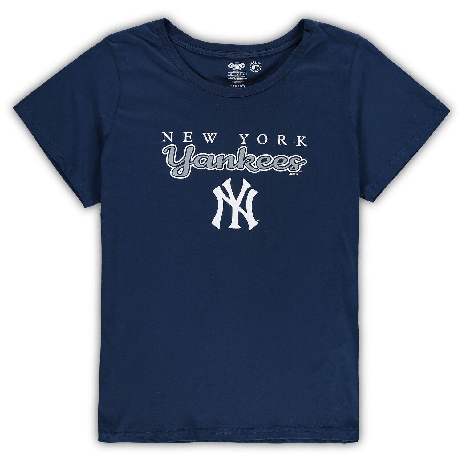 

Женский спортивный комплект темно-синего/серого размера New York Yankees с футболкой и фланелевыми брюками большого размера