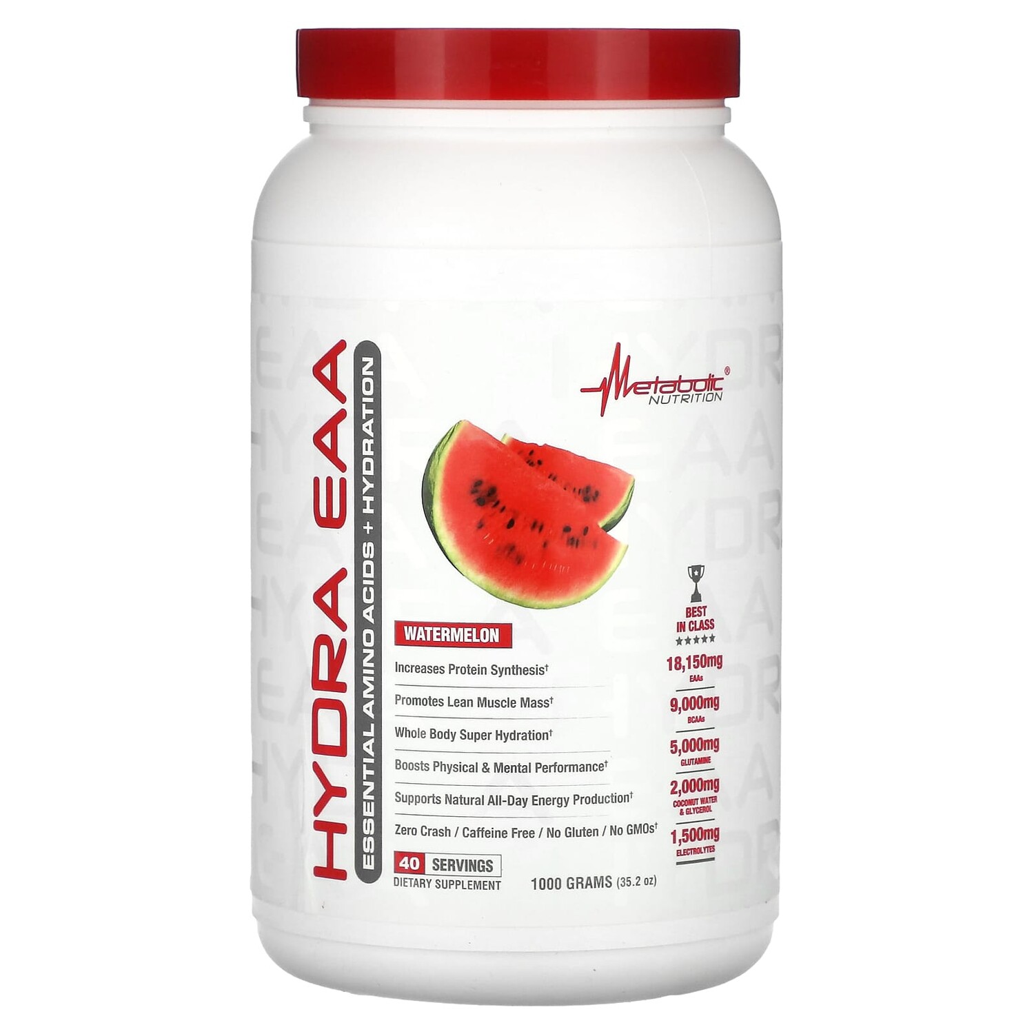 

Hydra EAA, арбуз, 1000 г (35,2 унции), Metabolic Nutrition