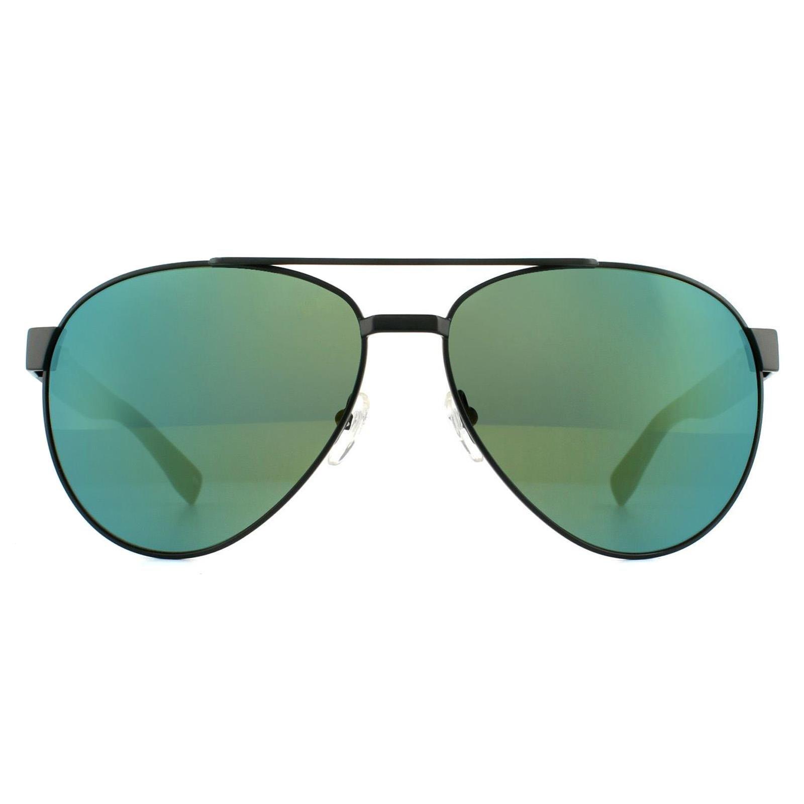 Матовые зеленые зеркальные солнцезащитные очки-авиаторы , зеленый Lacoste